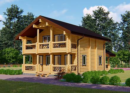 Проект дома из бревна «Байкалово»