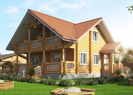 Проект дома из бревна «Кировский»