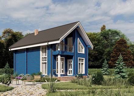 Проект дома-бани из бруса "Изумруд"