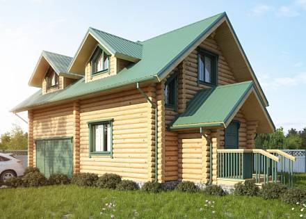 Проект дома-бани из бревна «Пышминка‎»