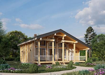 Проект дома-бани из бруса «Раскатиха»