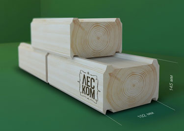 Профилированный брус 194х145 мм, рисунок профиля №1