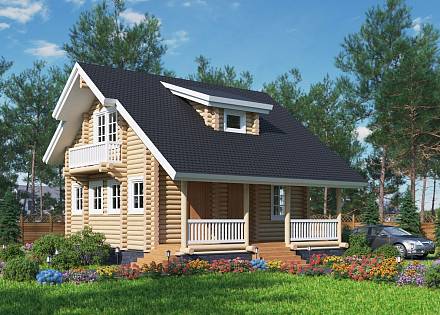 Проект дома из бревна «Ушакова»