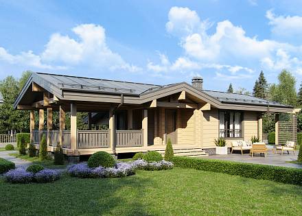 Проект бани из бруса «Гагарка»