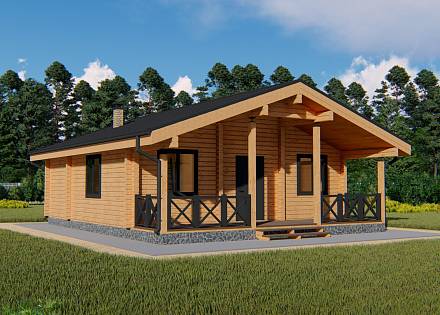 Проект дома-бани из бруса "Балтым"