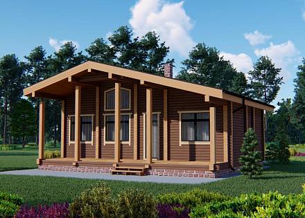 Проект дома-бани из бруса «Дубровный»