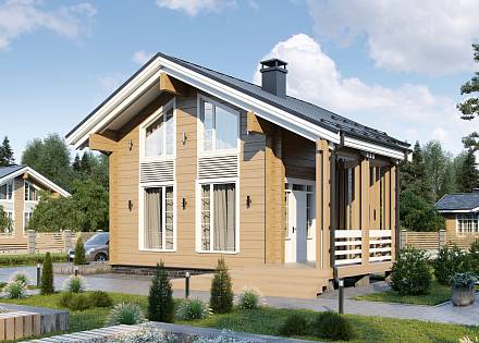 Проект дома-бани из бруса «Сабик»