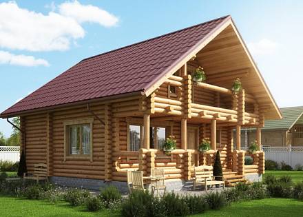 Проект дома-бани из бревна «Вязовка»