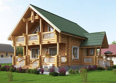 Проект дома из бревна «Ачит»