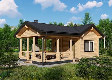 Проект бани из бревна "Горьковка"