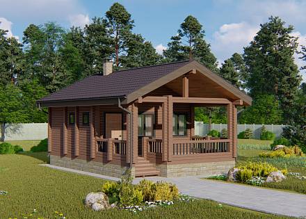 Проект бани из бруса «Арамашка»