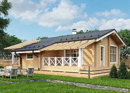 Проект дома-бани из бруса «Карачино»