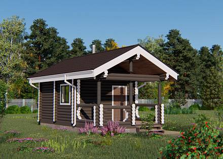 Проект бани из бревна «Любимая»