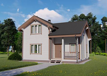 Проект дома-бани из бруса «Решетниково»