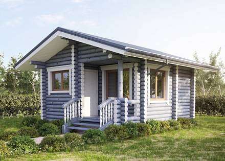 Проект бани из бревна «Минино»