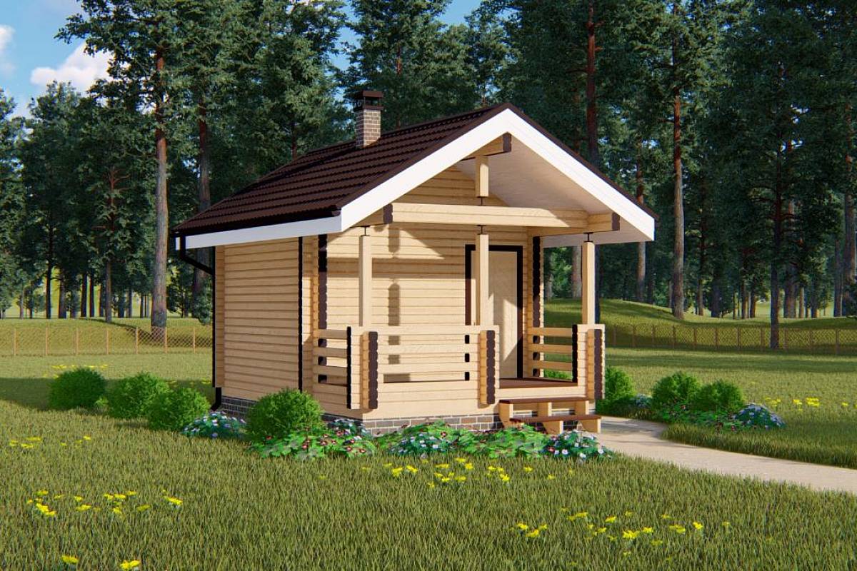 Проект бани «Тюнево» 4x6 - профилированный брус 18 кв.м | Заказать в ...